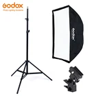 Godox 60x90 см зонтик софтбокс кронштейн Свет Стенд Комплект для строб студия вспышка фотография