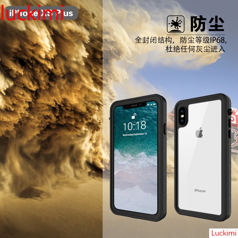 Для iPhone XS Max IP68 Дайвинг Водонепроницаемый Профессиональный плавательный анти