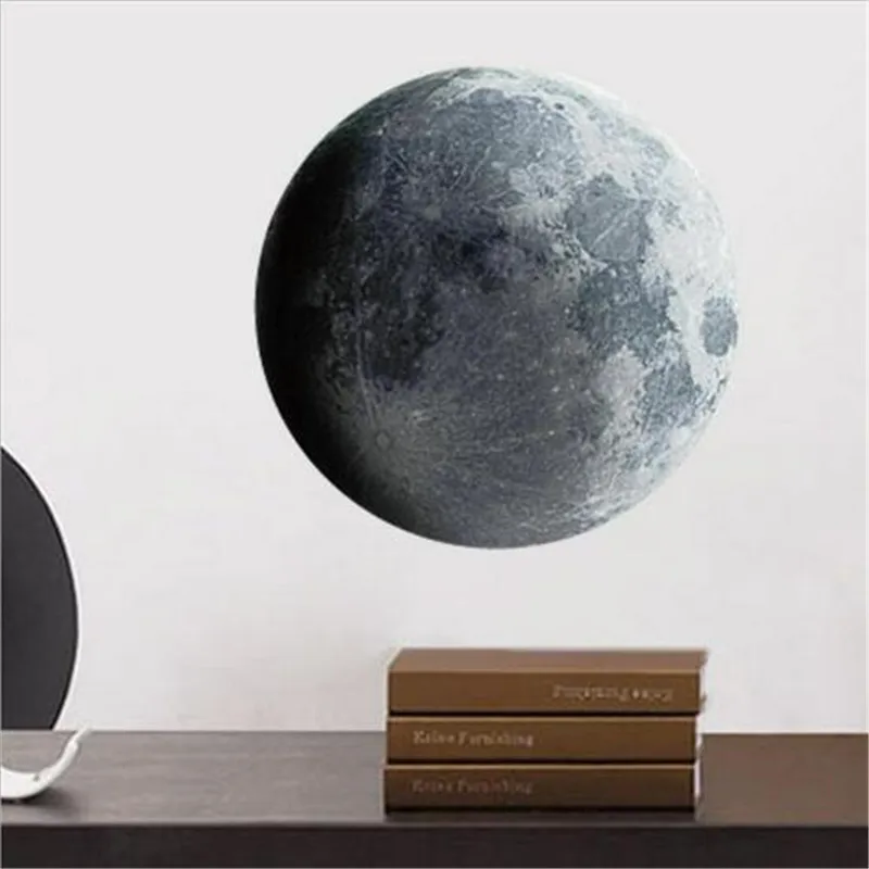 Moon Стены стикеры девять планет светящиеся наклейки гостиных студий s планета съемный флуоресцентный s декор комнаты - Цвет: Moon