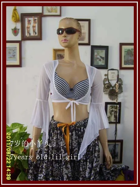 Прозрачная Тонкая расклешенная блузка для танца живота CV01