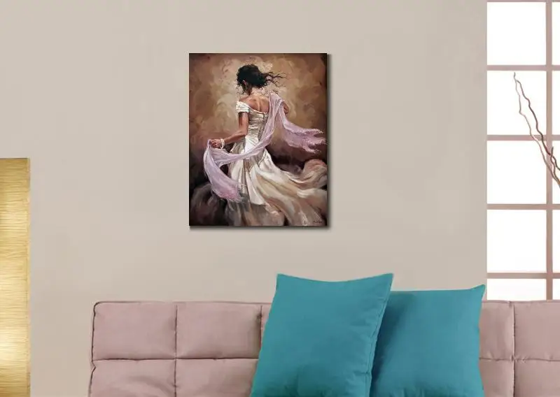 

Woman in white dress Abstract figure artwork Dancers handmade oil painting on canvas modern art for bedroom High quality