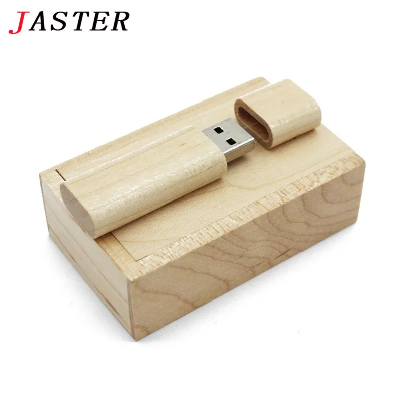 JASTER деревянный бамбуковый+ деревянный ящик USB флеш-накопитель ручка драйвер Флешка 4 ГБ 8 ГБ 16 ГБ 32 ГБ 64 Гб карта памяти USB креативный персональный логотип - Цвет: Maple with box