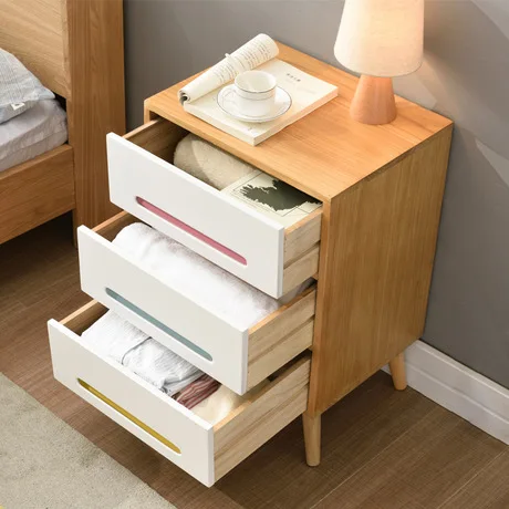 Тумбочка для спальни тумбочка из массива дерева в скандинавском стиле