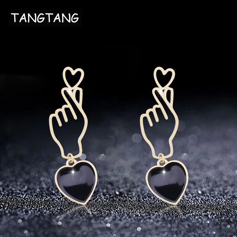Красные серьги TANGTANG элитные ювелирные изделия матовые золотые для женщин руки
