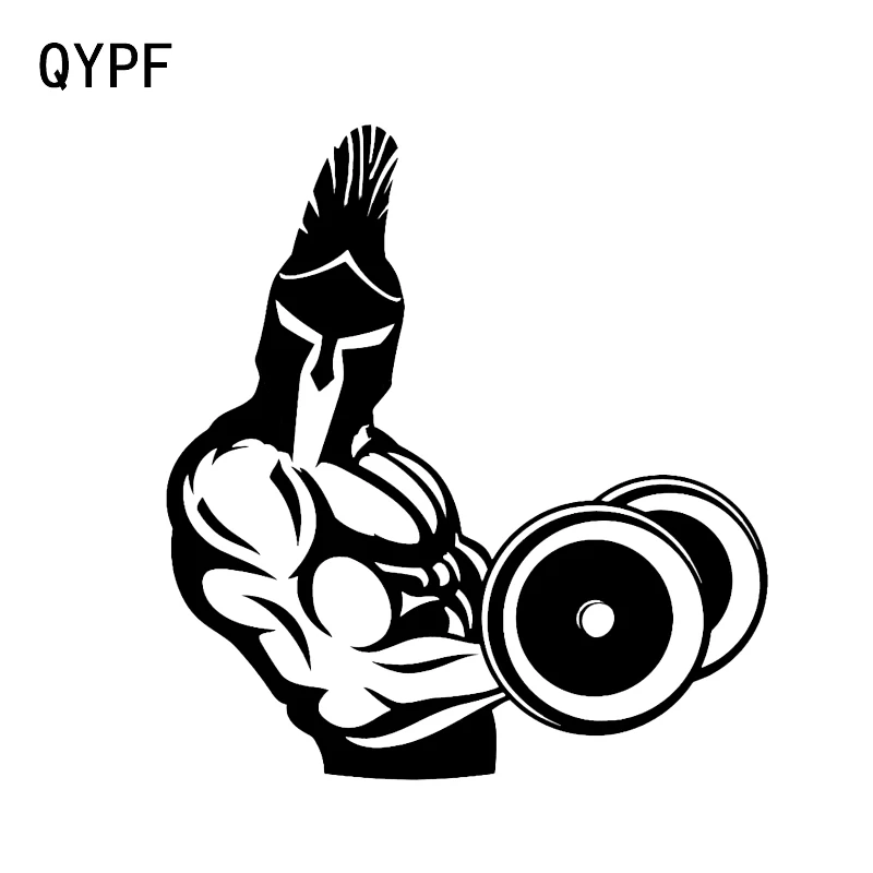 QYPF 14 3*15 6 см интересный воин мускулатуры фитнес тренировка Декор стикер
