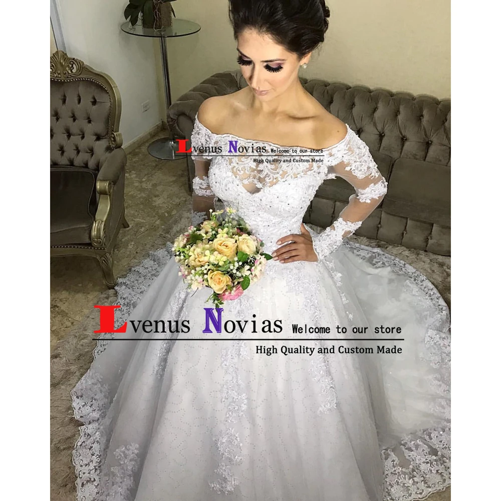 Vestido De Noiva/винтажное кружевное платье невесты с бусинами, сексуальные свадебные платья с длинным рукавом с открытыми плечами, Robe de Mariee Casamento