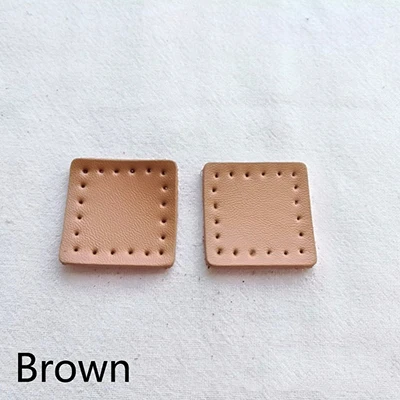 Brown Meetee 5 пар 2,8*2,8 см Натуральная Кожа Квадратная молния хвост украшение на руку DIY багажные кожаные части молния декоративный хвост кусок - Цвет: Brown