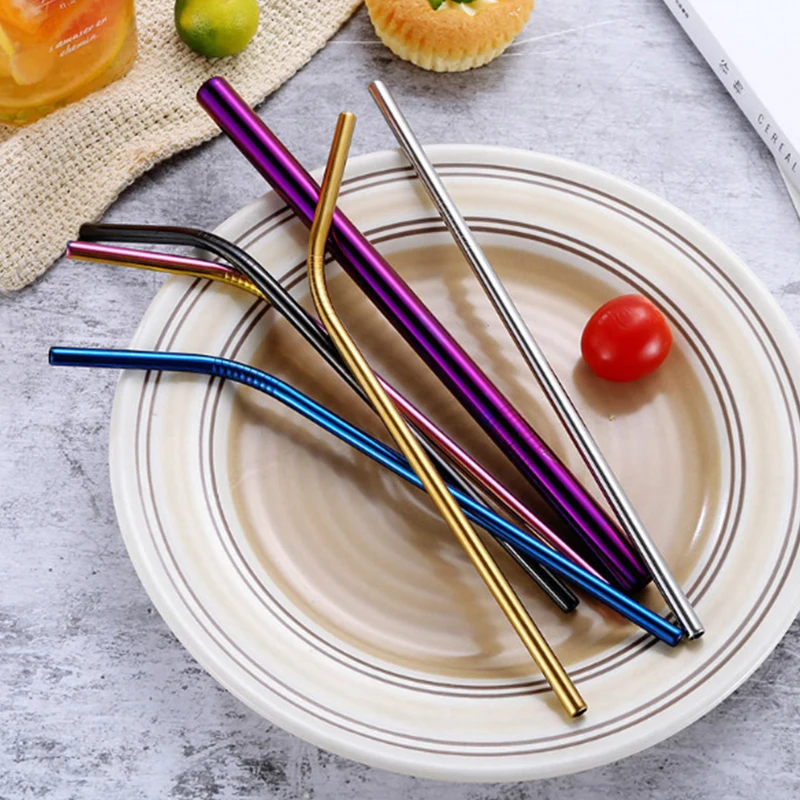 2 шт. Экологичная многоразовая солома высокого качества 304 нержавеющая сталь