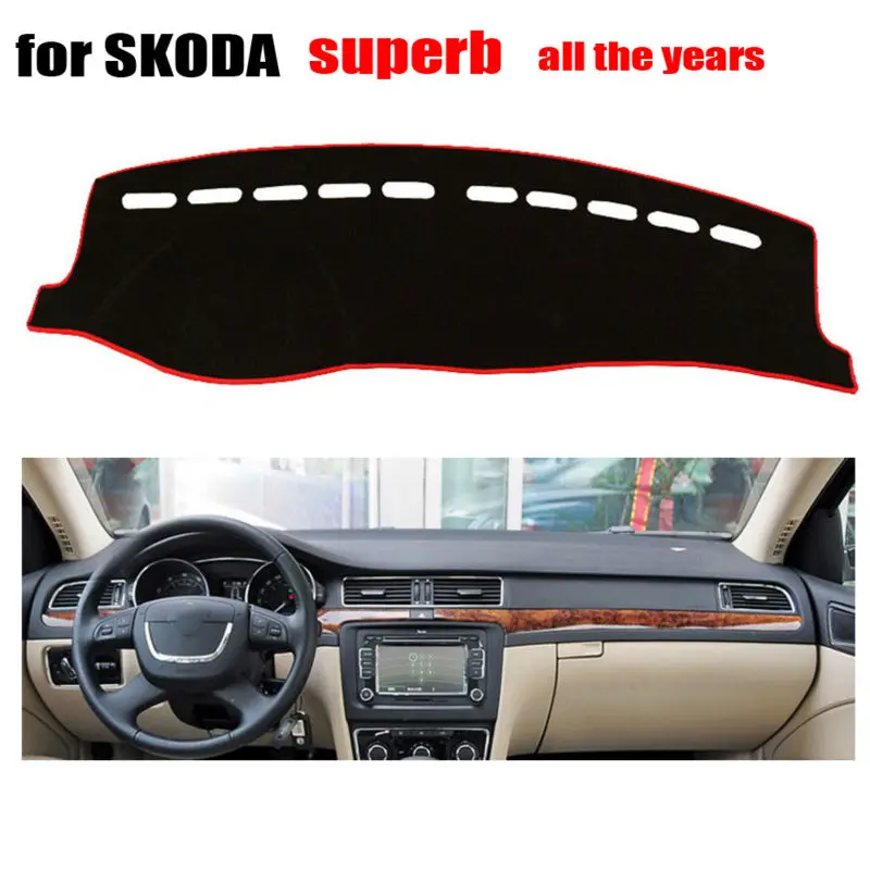 Чехлы на приборную панель автомобиля коврик для SKODA Superb с левым рулем аксессуары