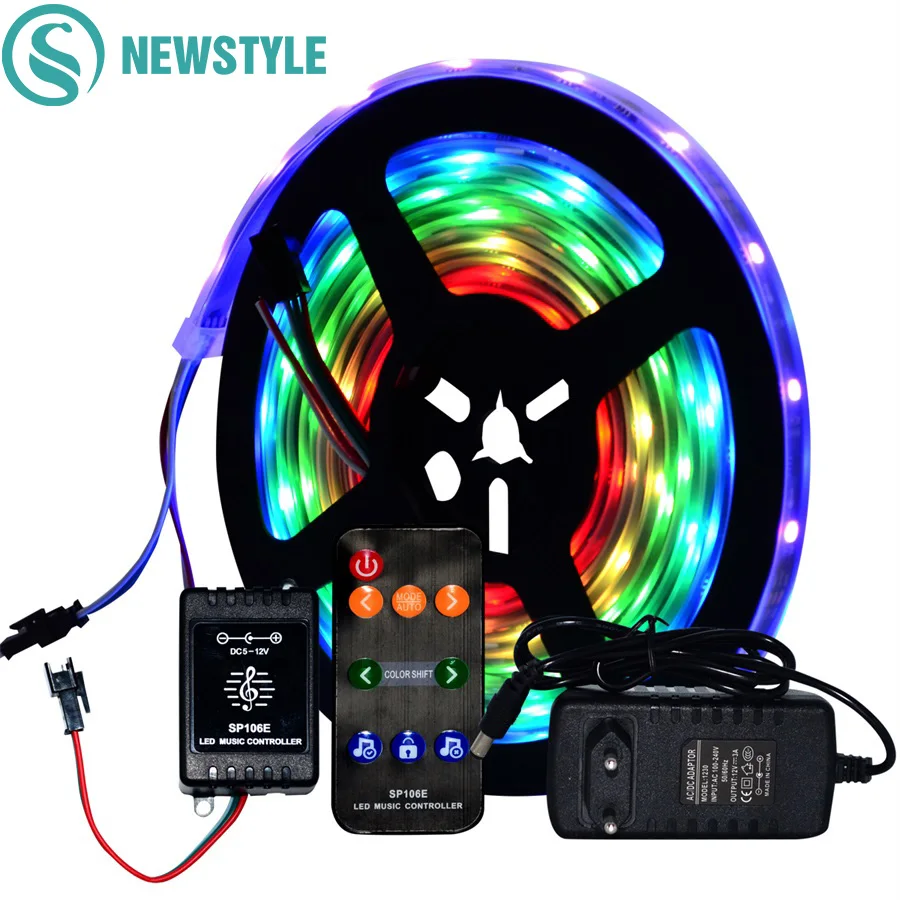 Цветная светодиодная лента для танцев с музыкальным звуком RGB DC12V WS2811 5050