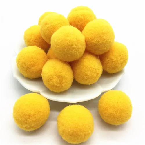 38 Orange yellow 100 шт 25 мм пушистый мягкий шарик-помпон ручной работы детские игрушки свадебное украшение DIY помпоны фетровый шар для шитья на ткани товары для рукоделия - Цвет: 38 Orange yellow