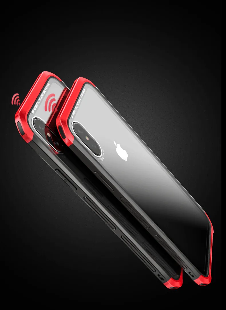 Для iPhone X бампер чехол гибкий алюминиевый Гибридный противоударный металлический каркас чехол для iPhone XS Max XR 8 7 Plus роскошный корпус