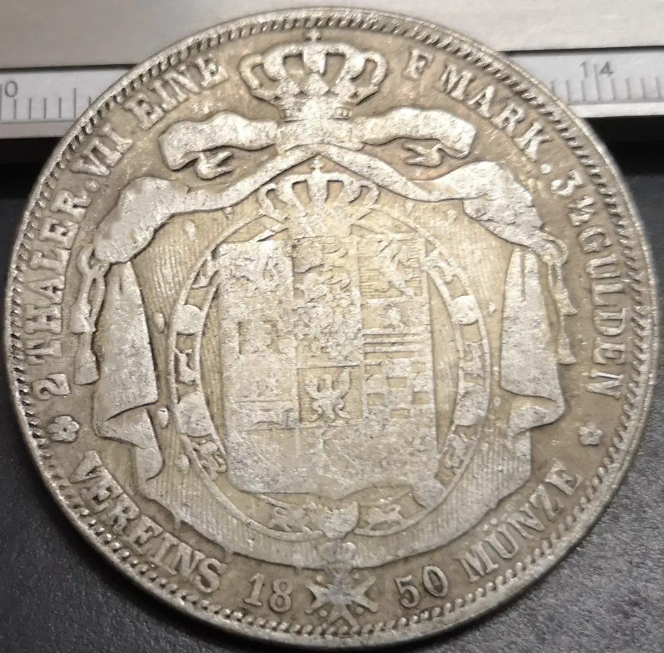 1850 немецкие Штаты (Брансуик волфенбуттел) 2 Thaler Wilhelm копия серебряной