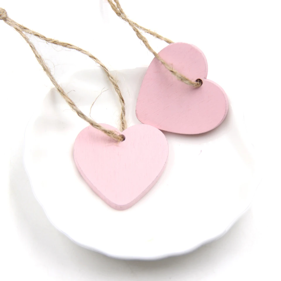 

Деревянные подвески в виде сердечек, 10 шт.