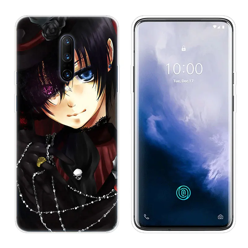 Горячее Аниме Черный Батлер Kuroshitsuji Прозрачный Силикон ТПЭ Soft для OnePlus 7 Pro Чехол