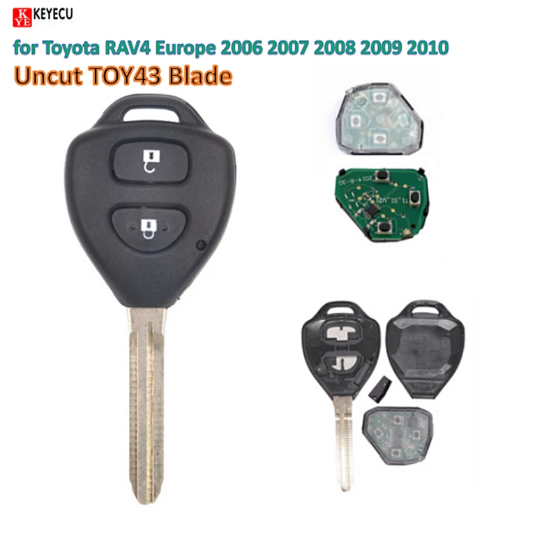 KEYECU абсолютно новый дистанционный ключ (Европа) 2 кнопки 433 МГц для Toyota RAV4 Europe 2006 2010