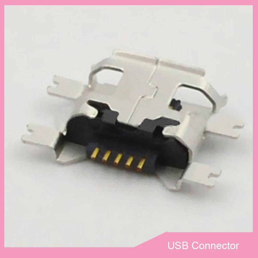 5 контактный разъем MICRO USB интерфейсный с 4 фиксированными контактами Смещенные
