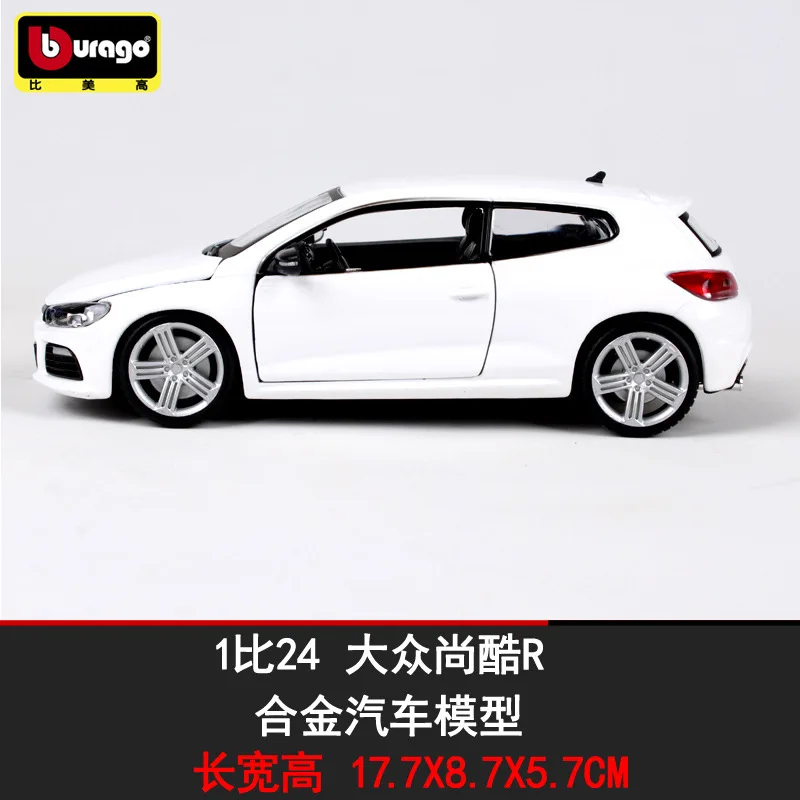 Имитация автомобиля Burago масштаб 1:24 модель из сплава игрушка для Volkswagen Scirocco