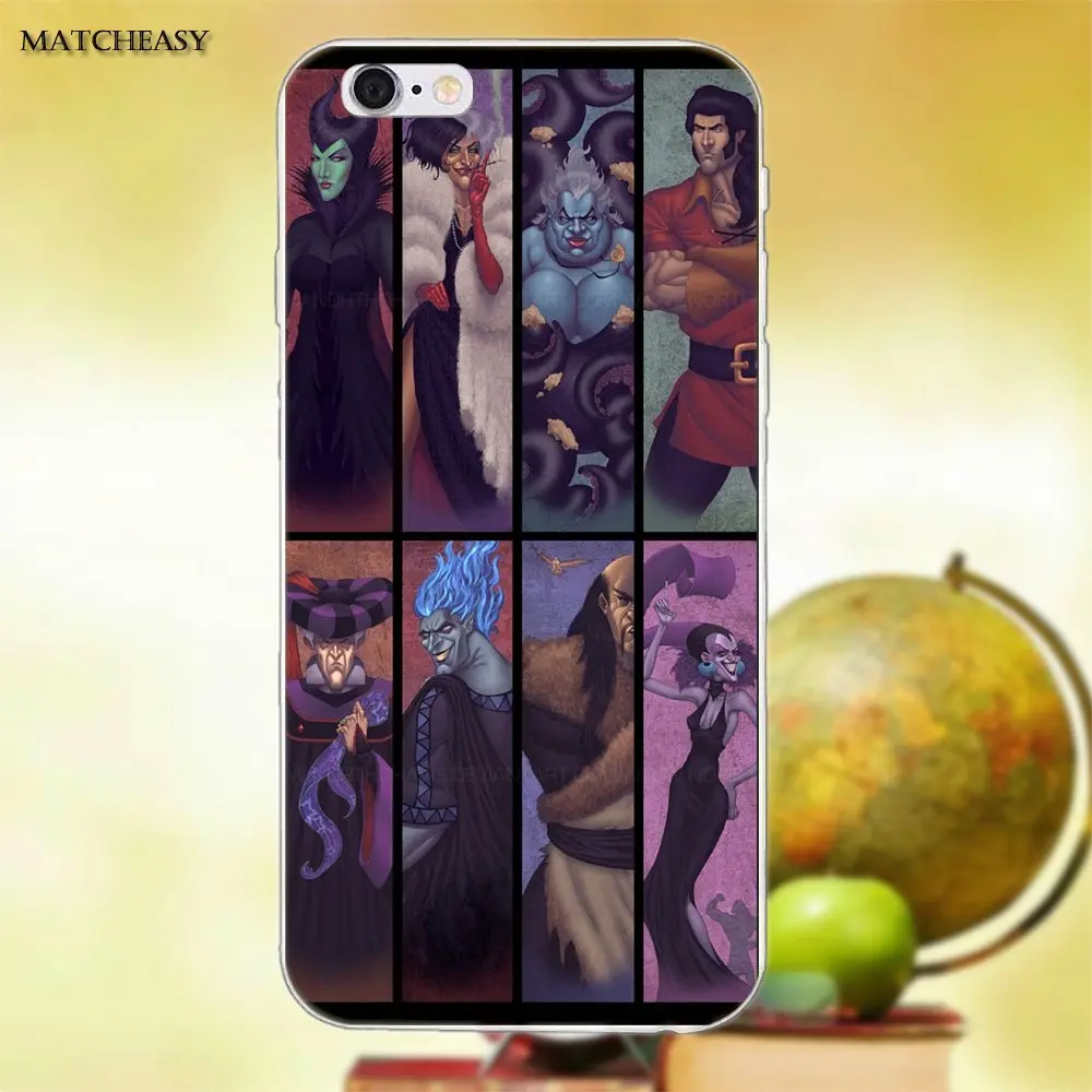 Soft TPU Cases Covers Disny Villains For Apple iPhone X XS Max XR 4 4S 5 5C SE 6 6S 7 8 Plus | Мобильные телефоны и