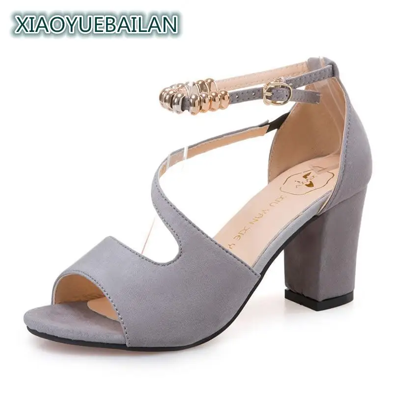 Итальянский дизайн Новинка 2017 года Летние босоножки в римском стиле на грубом