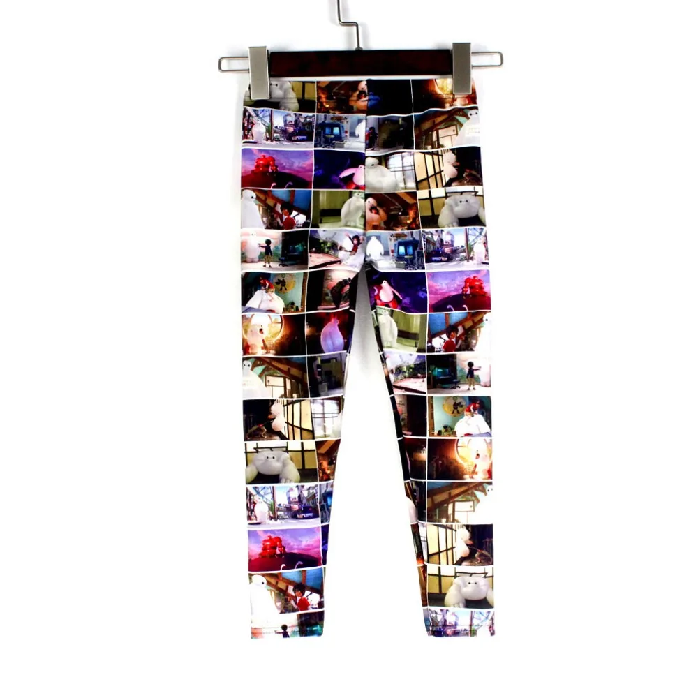 

For Teenage Girl Big Hero 6 Movie Baymax Print Fitness Pants Casual Exercise Leggings Elastic Fiber Full Length Energy Trousers