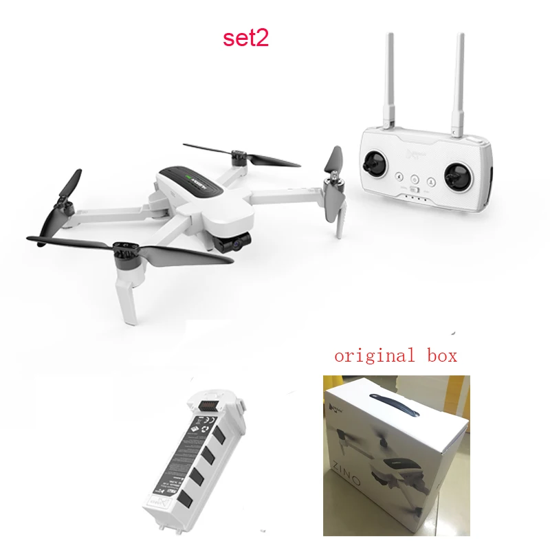 set2 Hubsan H117S Zino gps 5,8 Г 1 км Складная рукоятка с видом от первого лица в формате 4K UHD, Камера 3-осевому гидростабилизатору RC Дрон Квадрокоптер RTF высокое Скорость - Цвет: set2