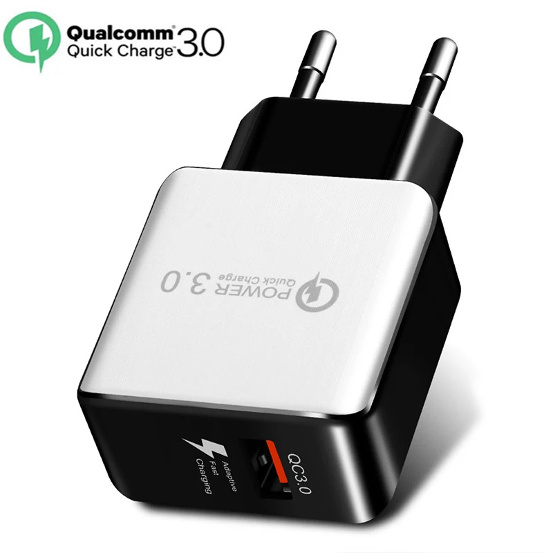 EU White Быстрая зарядка QC3.0, зарядное устройство для мобильного телефона, USB, для путешествий, настенное, EU, US, зарядное устройство, для смартфона, быстрая зарядка для iPhone, samsung, Xiaomi, LG - Тип штекера: EU White