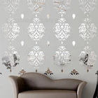 Зеркальные настенные наклейки для украшения комнаты, наклейки для украшения спальни, ванной комнаты, королевского дворца, роскошные ретро цветочные Настенные обои R187