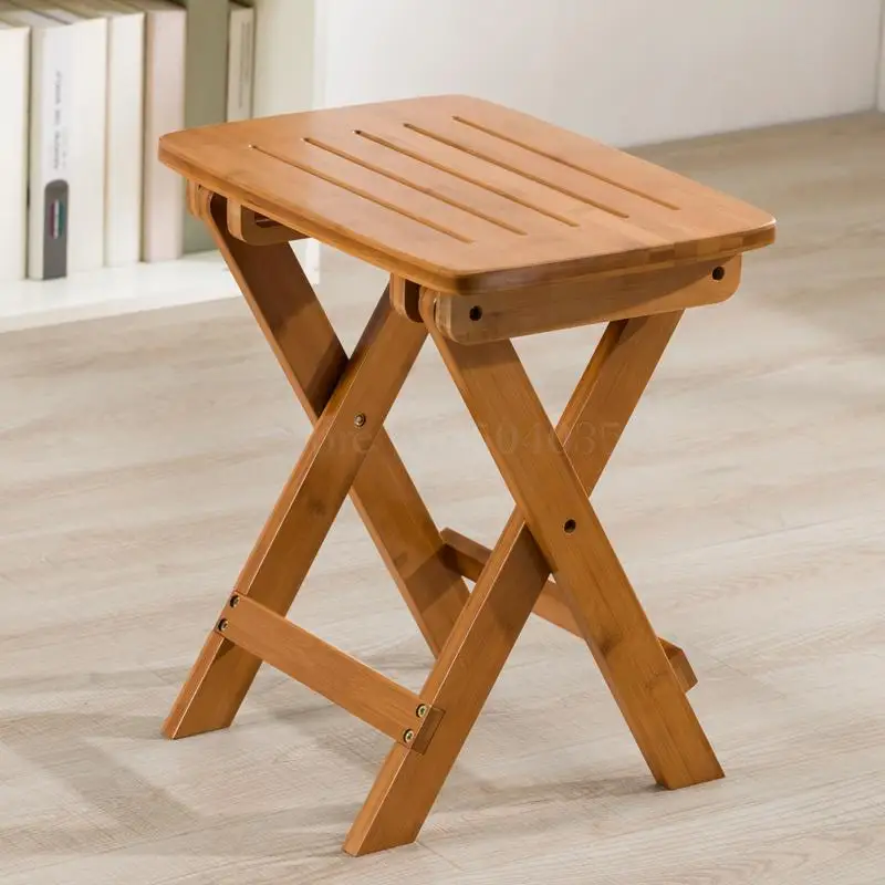 Складной стул портативный домашний из твердой древесины уличный скамейка для