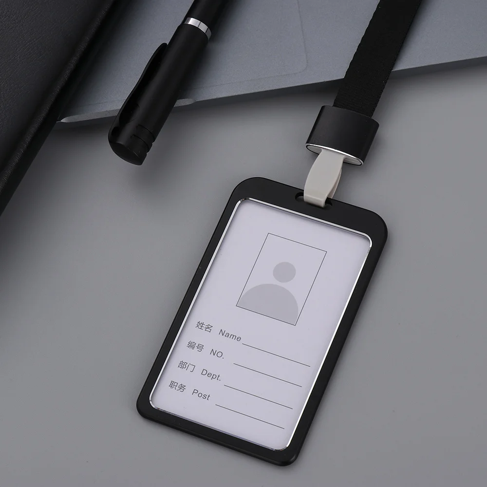 Офис школа ID Бизнес чехол держатель для карт алюминиевый сплав имя работника ID карта Обложка металлический рабочий сертификат идентификационный значок тег