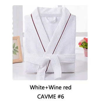 CAVME 6 CAVME Вафельный Халат, хлопковое кимоно, халат для гостиницы для женщин, семейная Мужская одежда для сна, ночная рубашка с капюшоном, v-образный вырез, размера плюс, логотип на заказ - Цвет: CAVME 6