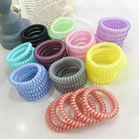 5pcslot new summer bright colors quality telephone wire elastic rope bands personality hair rings to hold hair easily