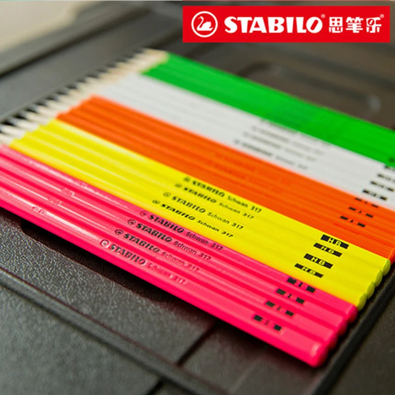 5 шт./лот Stabilo 317 шестиугольные карандаши HB/2B деревянные нетоксичные цветные