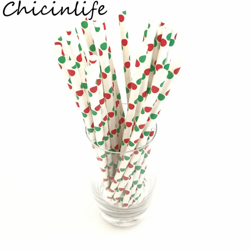 Chicinlife 25 шт. Рождество Бумажная соломинка для питья день рождения нулевой День рождения Дети сувениры Свадьба рождественвечерние вечеринка украшения поставки