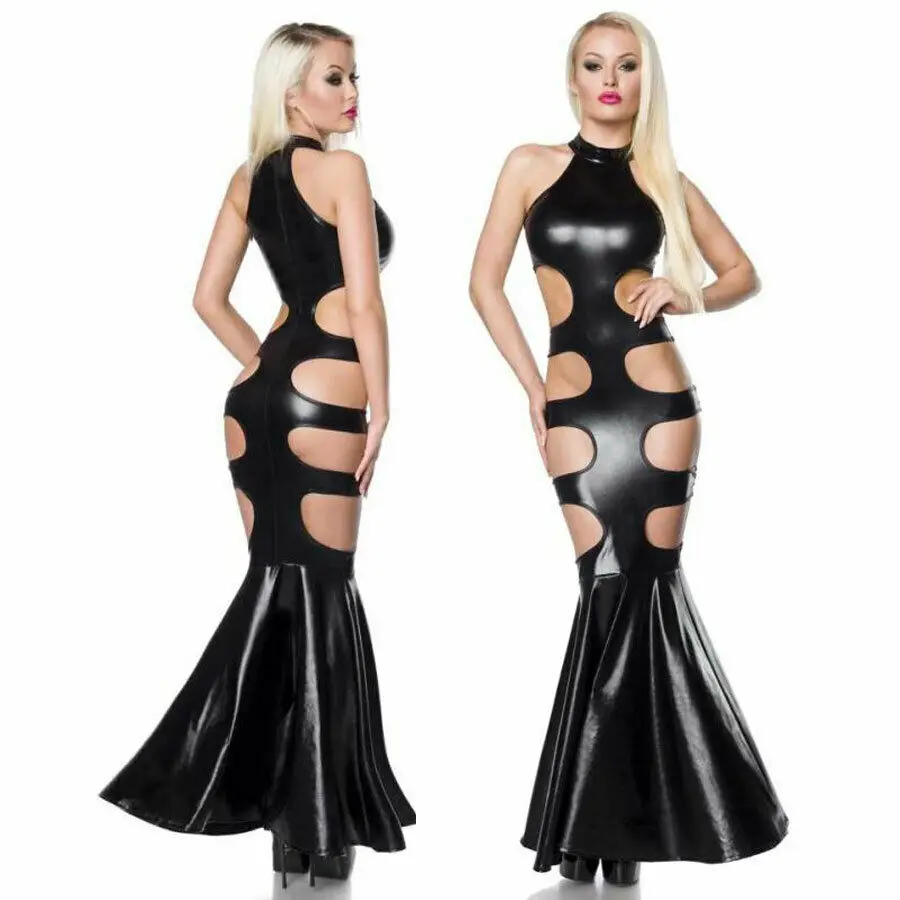 2019 готическое сексуальное нижнее белье черный яркий Кожезаменитель ПВХ Клубное