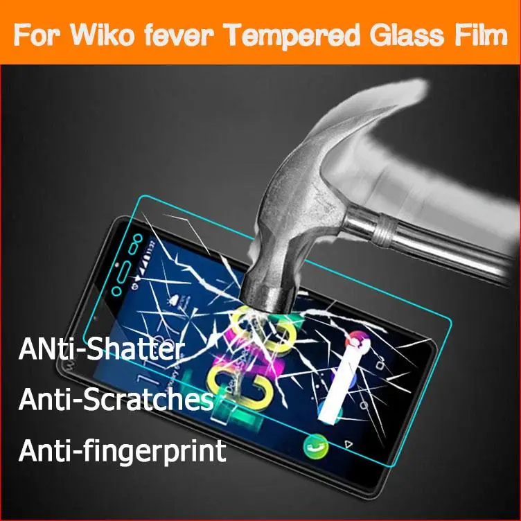 

0.26mm 2.5D 9H Front Clear Explosion-proof HD LCD Tempered Glass Film for Wiko Fever 4G 5.2" anti-shatter Screen Protector film