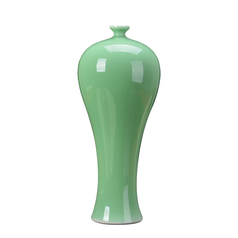 

Jingdezhen ceramic vase pure handmade beauty vase antique bean green glaze living room decorations handicrafts porcelain