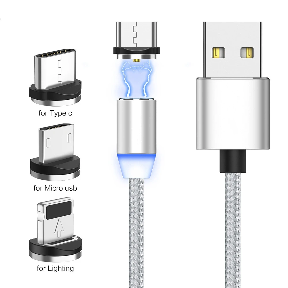 Магнитный кабель RHOADA Micro usb type C для Xiaomi Redmi Note 7 зарядный iPhone X XS магнитное зарядное