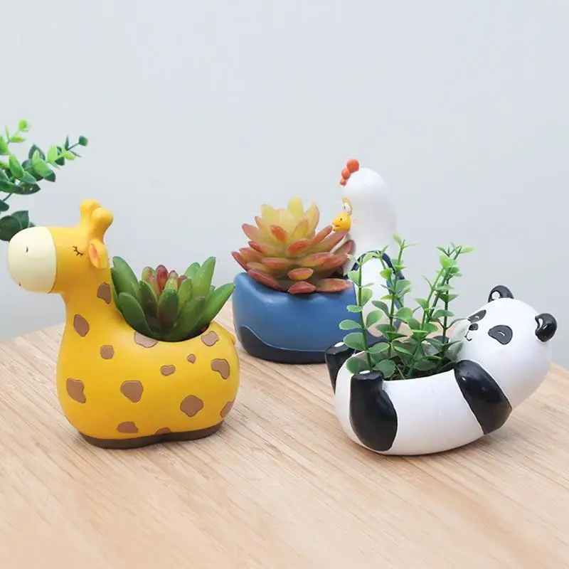 AsyPets прекрасный панда в форме суккулентов контейнер для растений маленький