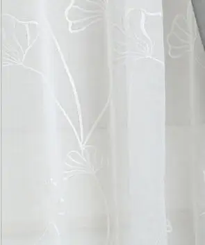 matching tulle Гинкго шаблон занавеска с вышивкой светоизолирующая Штора для спальни гостиной Штора для окна соответствующие тюль - Цвет: matching tulle