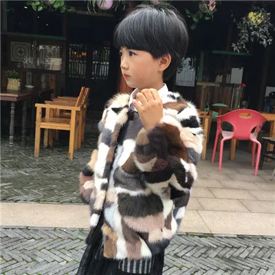Random color A Коллекция года, зимнее Детское пальто из натурального меха норки яркая Детская куртка с мехом норки, одежда для маленьких мальчиков и девочек меховое пальто - Цвет: Random color A