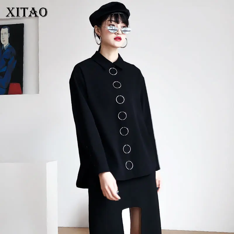 [XITAO] Весна-лето 2019 Новая повседневная рубашка корейская мода длинный рукав