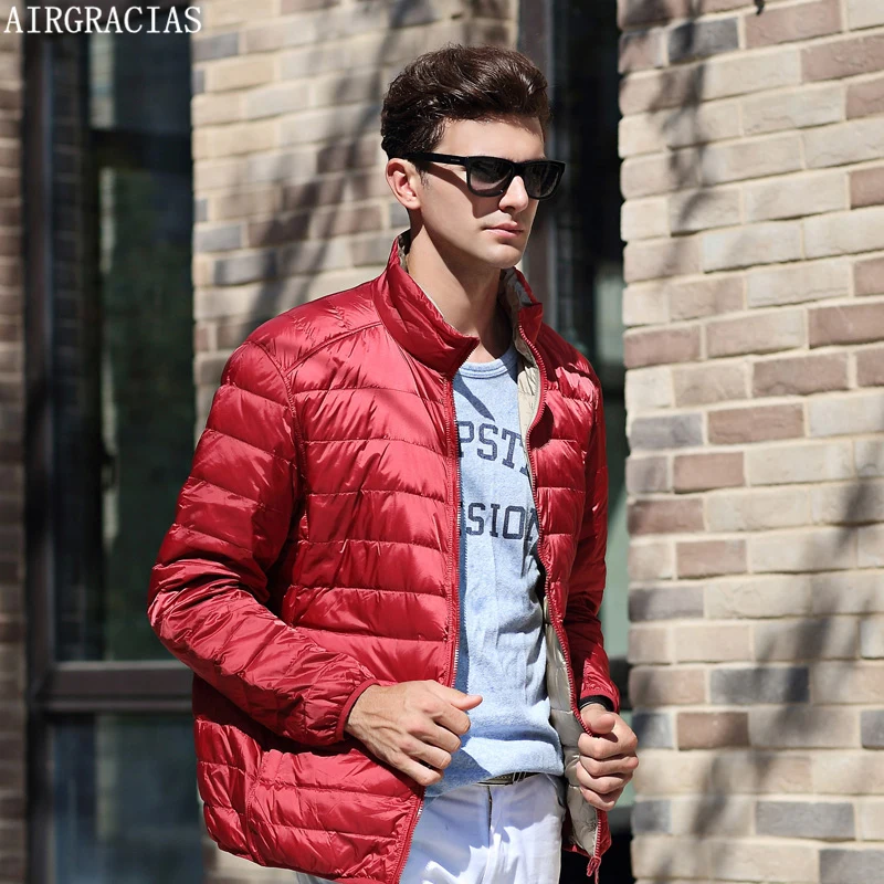 

AIRGRACIAS Double Wear Mens Duck Down Jackets Autumn & Winter Jacket Men Lightweight Duck Down Jacket Men Overcoats For Male