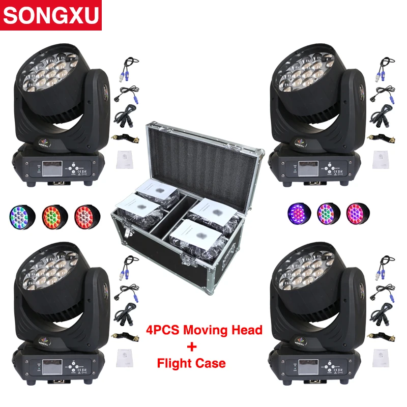 Чехол F light 4 в 1 19x15 Вт RGBW светодиодный зум движущийся головной свет светильник для