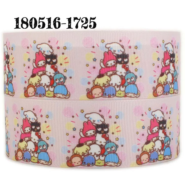 1725 50 ярдов Японский мультфильм Мелодия, маленькая двойная звезда ленты напечатанные корсаж, атласные ленты - Цвет: 1725