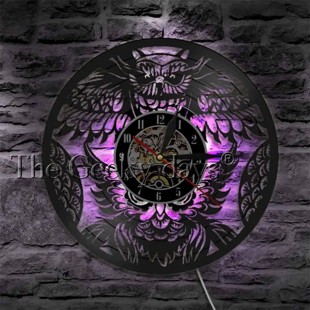 Сова ретро настенные часы птица стены книги по искусству Виниловая пластинка