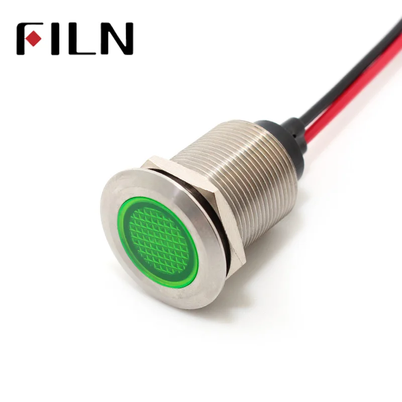 22mm LED Metal pilot Indicator warning Light Signal Lamp 6V 12V 24V 110V 220V Red Yellow Blue Green White led with 20cm cable lta 207 5 incandescent five layer tower warning light red yellow white blue green with round bottom beacon machine light tower