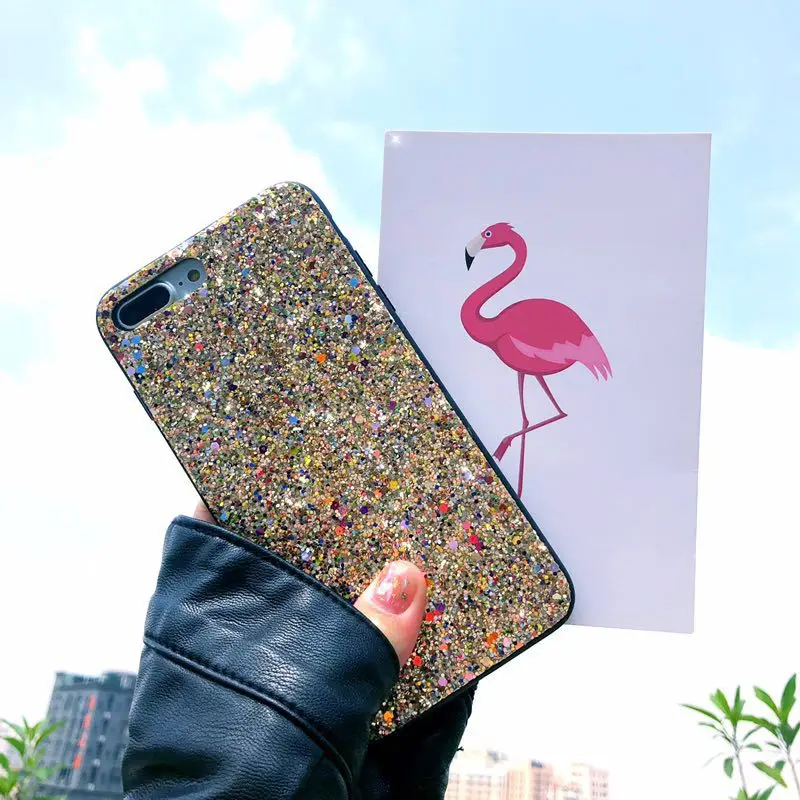 Роскошный блеск чехлы для IPhone 6S 8 плюс TPU Звездное Bling чехол телефона Капа Fundas X XR XS