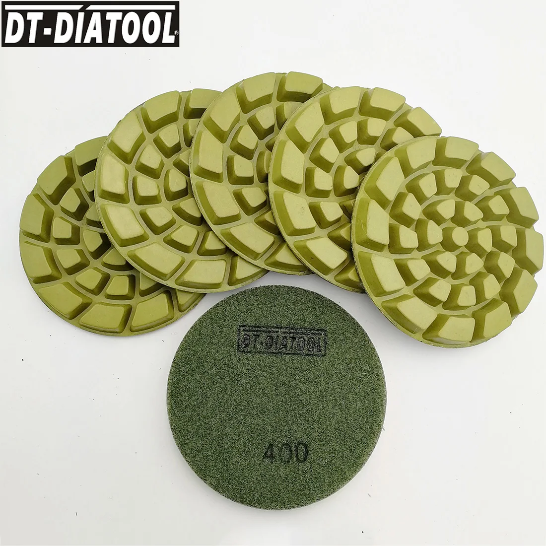 DT-DIATOOL 6 шт./ПК 4 дюйма Алмазная Смола Бонд сухой бетон полировочные колодки пол обновление шлифовальные диски Ремонт для Бетонного Пола