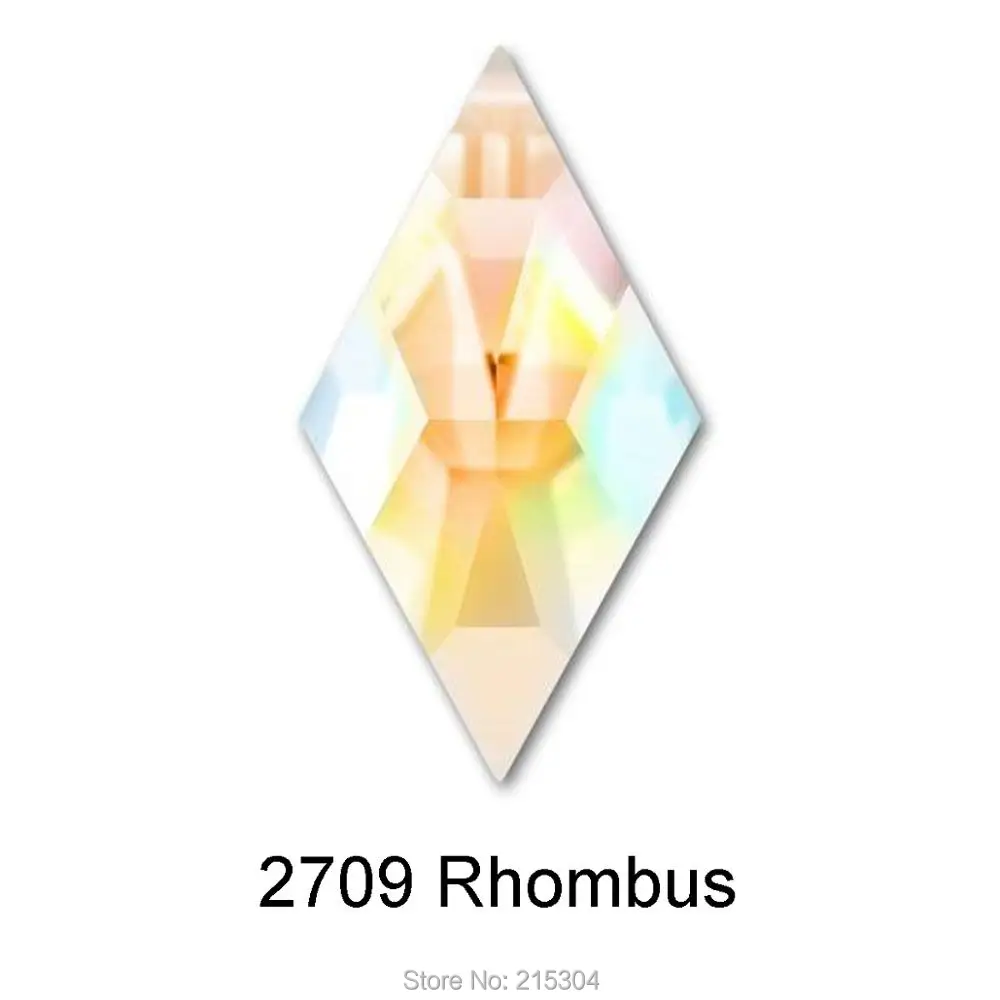 Элементы Swarovski ромб(2709) AB Кристалл(без горячей фиксации или горячей фиксации) железо на(10x6 мм, 13x8 мм) плоские стразы